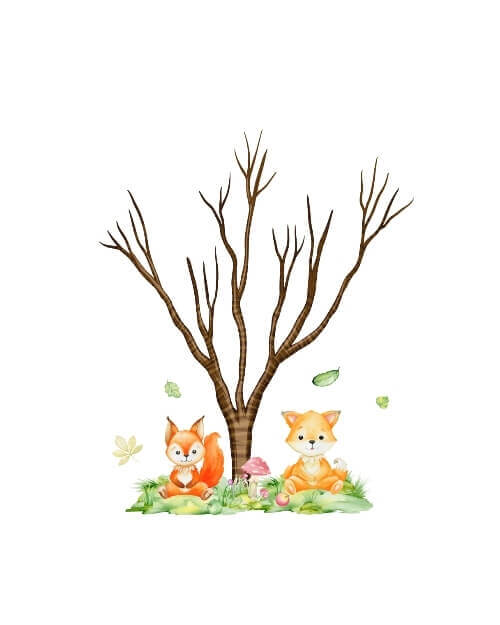 Fingeravtrycksaffisch med Skogsdjur